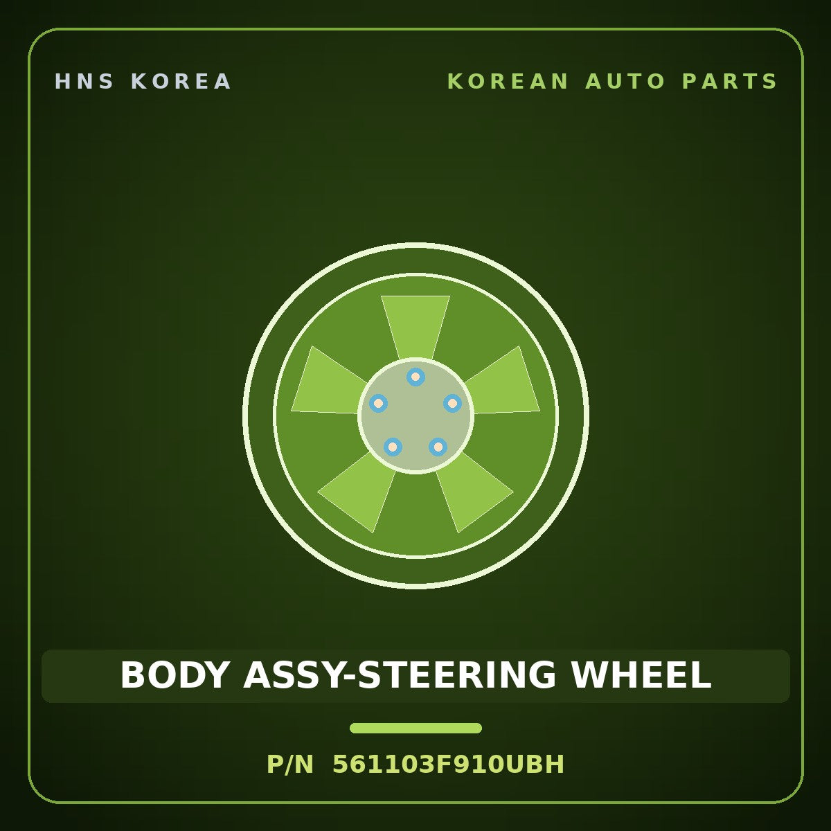 Genuine Mobis BODY ASSY-STEERING WHEEL 561103F910UBH for Opirus 2006 HNS Parts Korea