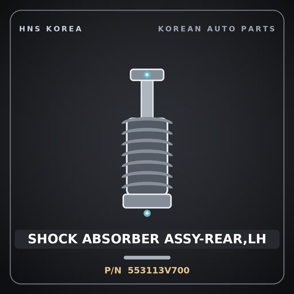 Genuine Mobis SHOCK ABSORBER ASSY-REAR,LH 553113V700 for Grandeur 2015 HNS Parts Korea