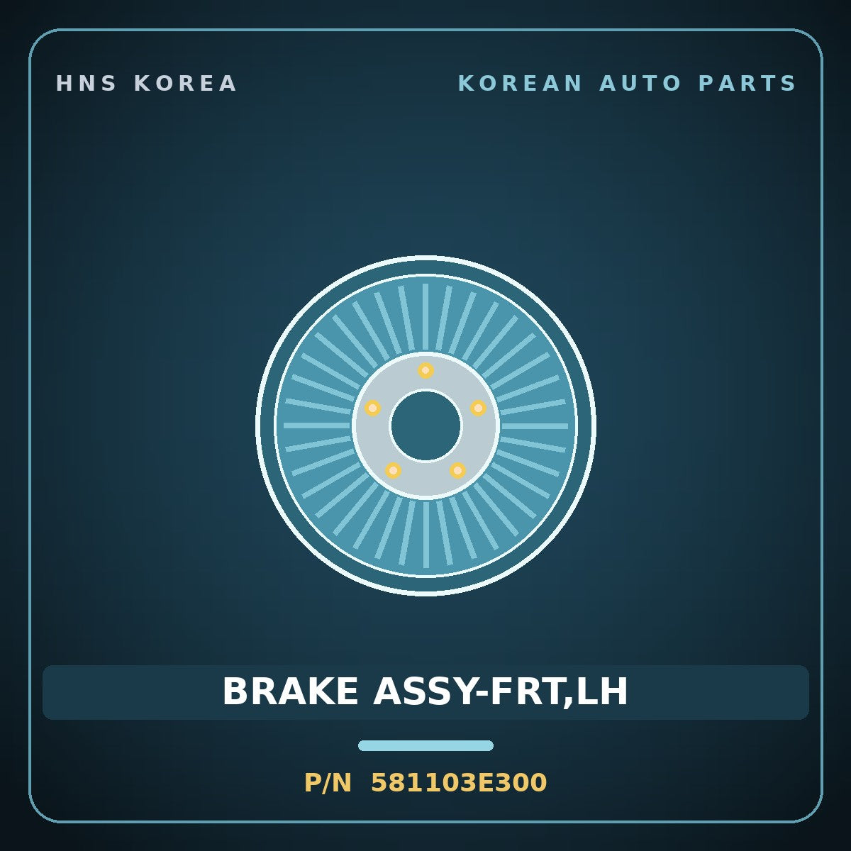 Genuine Mobis BRAKE ASSY-FRT,LH 581103E300 for Sorento 2002 HNS Parts Korea