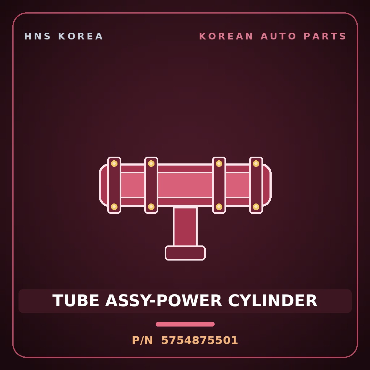 Genuine Mobis TUBE ASSY-POWER CYLINDER 5754875501 for 8-Ton Truck 2000 HNS Parts Korea