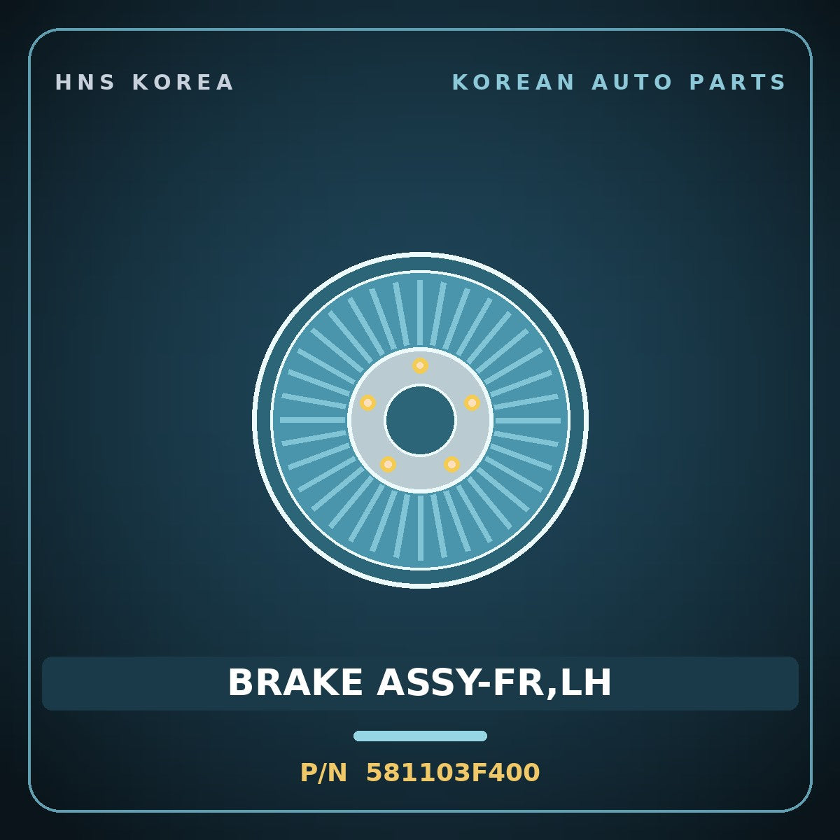 Genuine Mobis BRAKE ASSY-FR,LH 581103F400 for Opirus 2003 HNS Parts Korea