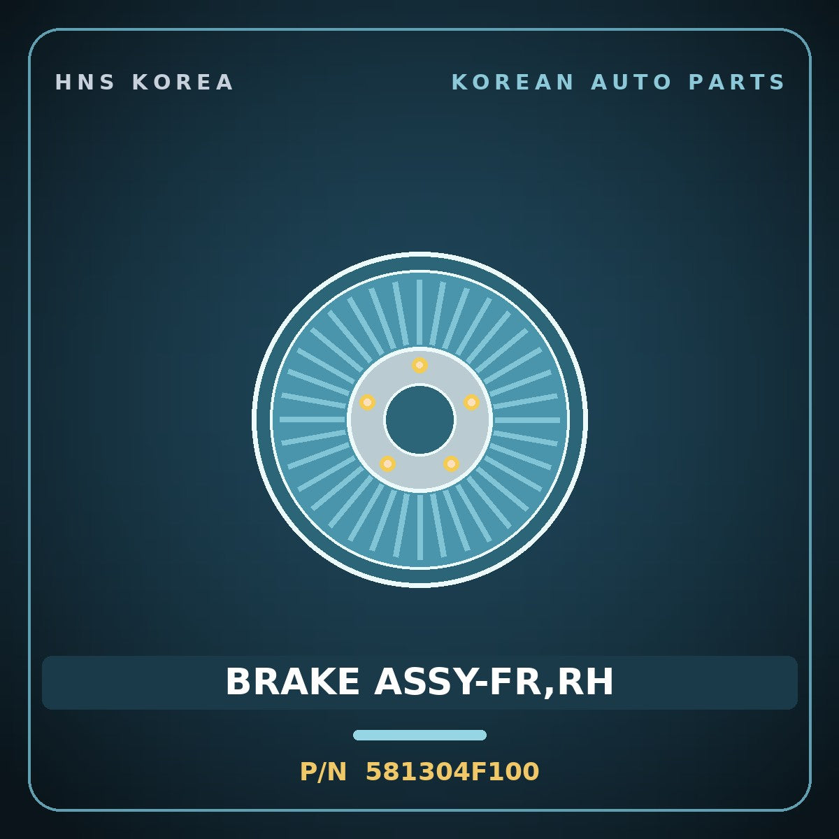 Genuine Mobis BRAKE ASSY-FR,RH 581304F100 for Porter 2004 HNS Parts Korea