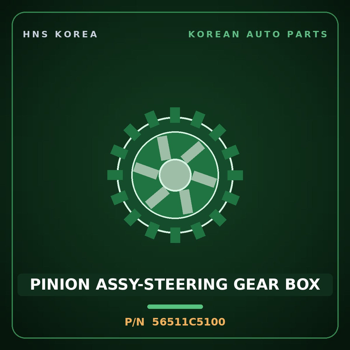 Genuine Mobis PINION ASSY-STEERING GEAR BOX 56511C5100 for Sorento 2015 HNS Parts Korea