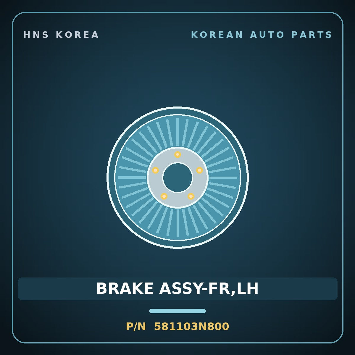 Genuine Mobis BRAKE ASSY-FR,LH 581103N800 for Equus 2008 HNS Parts Korea