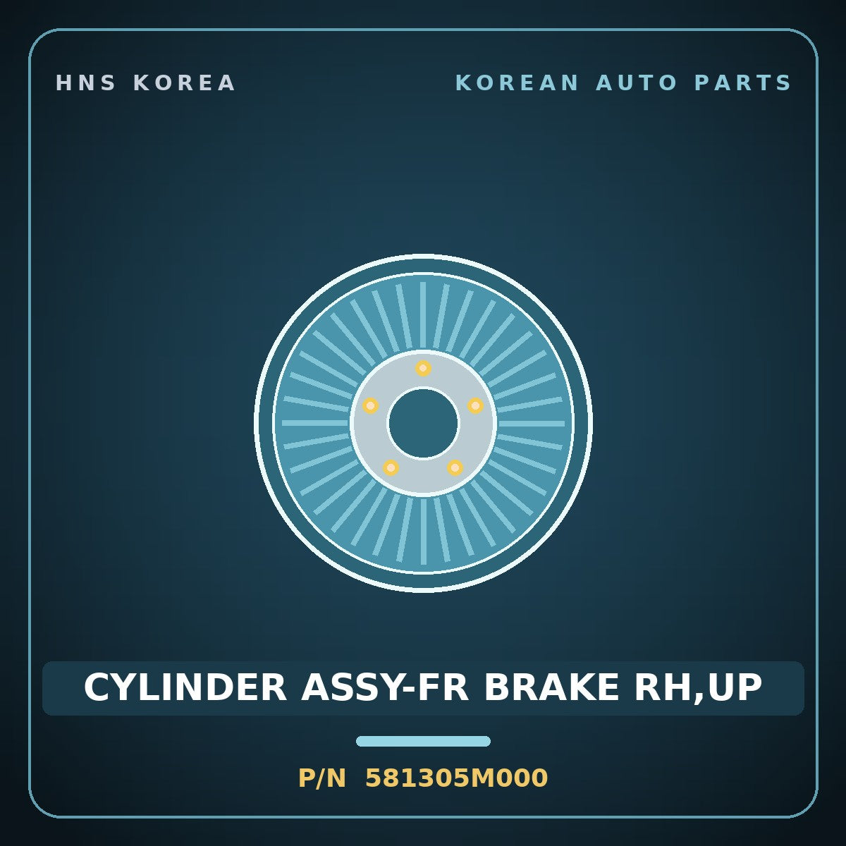Genuine Mobis CYLINDER ASSY-FR BRAKE RH,UP 581305M000 for Mighty 2015 HNS Parts Korea