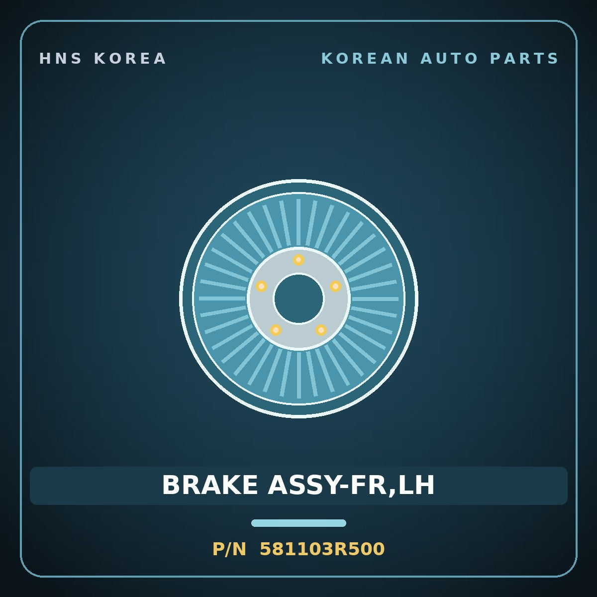 Genuine Mobis BRAKE ASSY-FR,LH 581103R500 for K7 2008 HNS Parts Korea