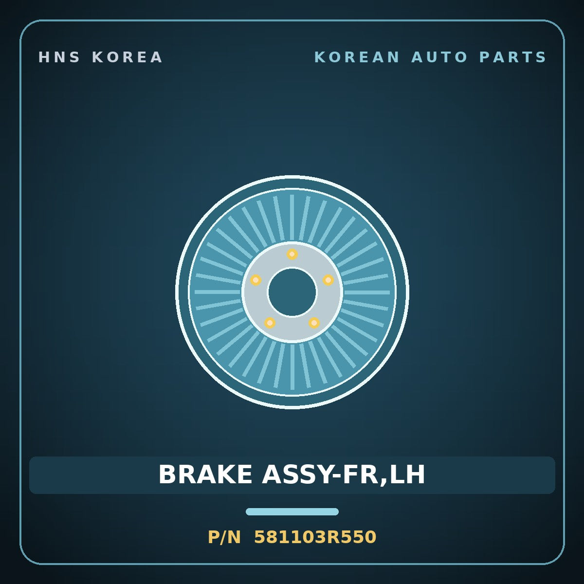 Genuine Mobis BRAKE ASSY-FR,LH 581103R550 for K7 2008 HNS Parts Korea