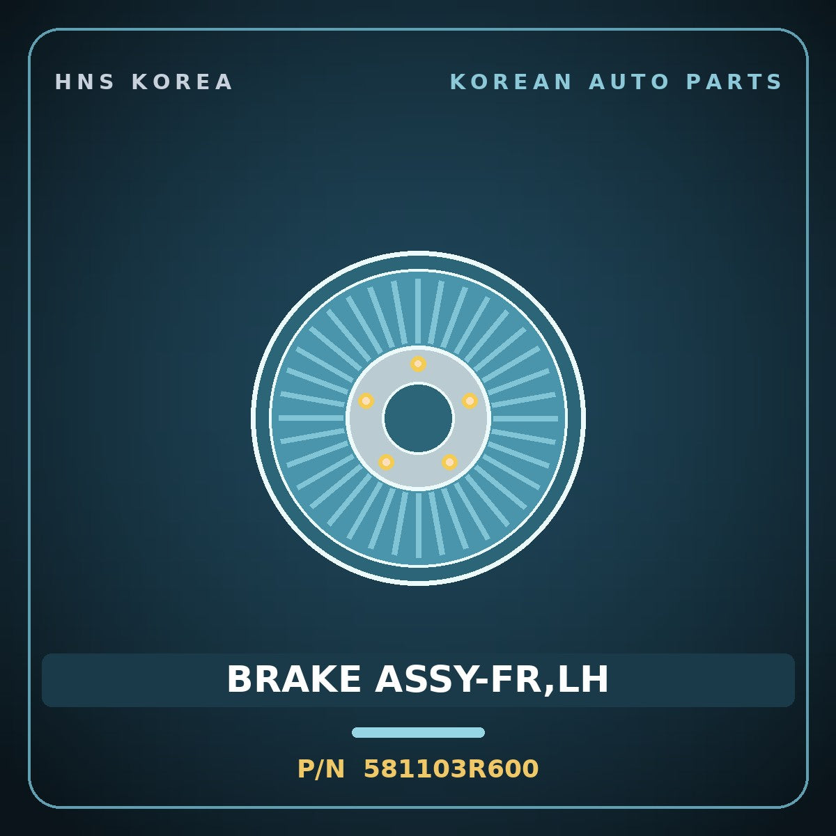 Genuine Mobis BRAKE ASSY-FR,LH 581103R600 for K7 2008 HNS Parts Korea