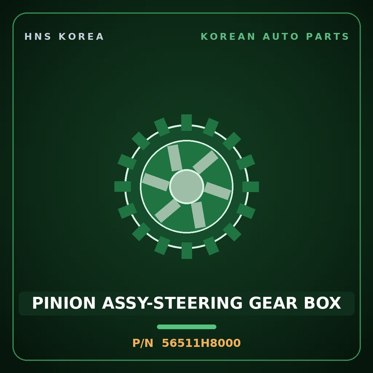Genuine Mobis PINION ASSY-STEERING GEAR BOX 56511H8000 for Venue 2019 HNS Parts Korea