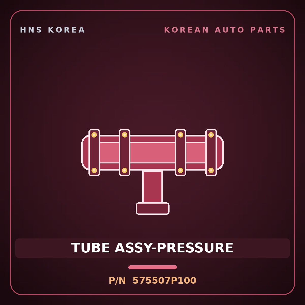 Genuine Mobis TUBE ASSY-PRESSURE 575507P100 for Trago 2013 HNS Parts Korea