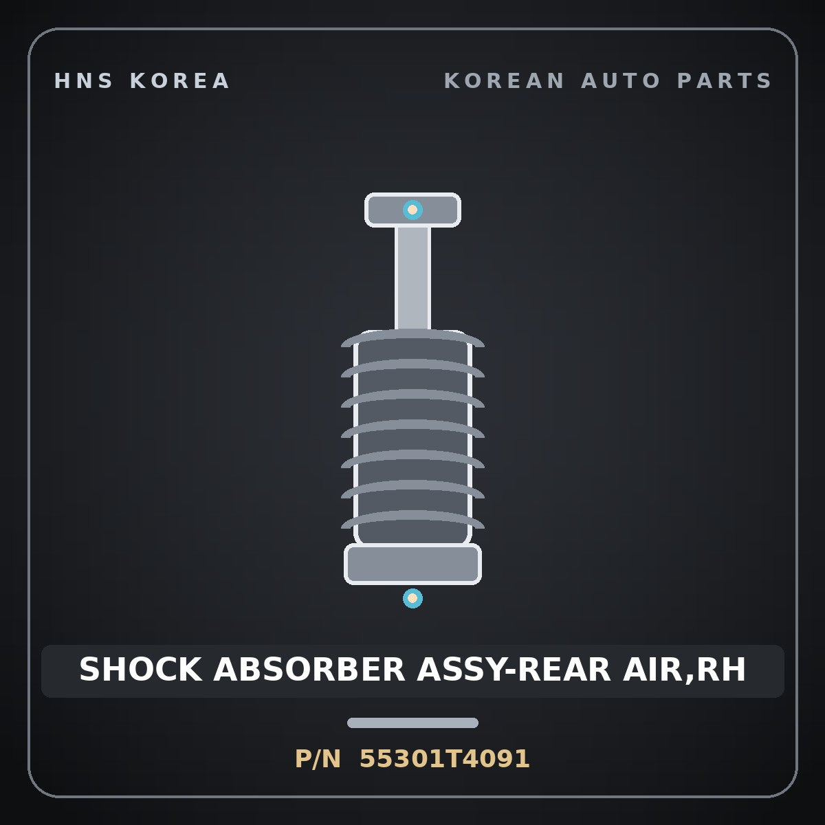 Genuine Mobis SHOCK ABSORBER ASSY-REAR AIR,RH 55301T4091 for G90 2022 HNS Parts Korea