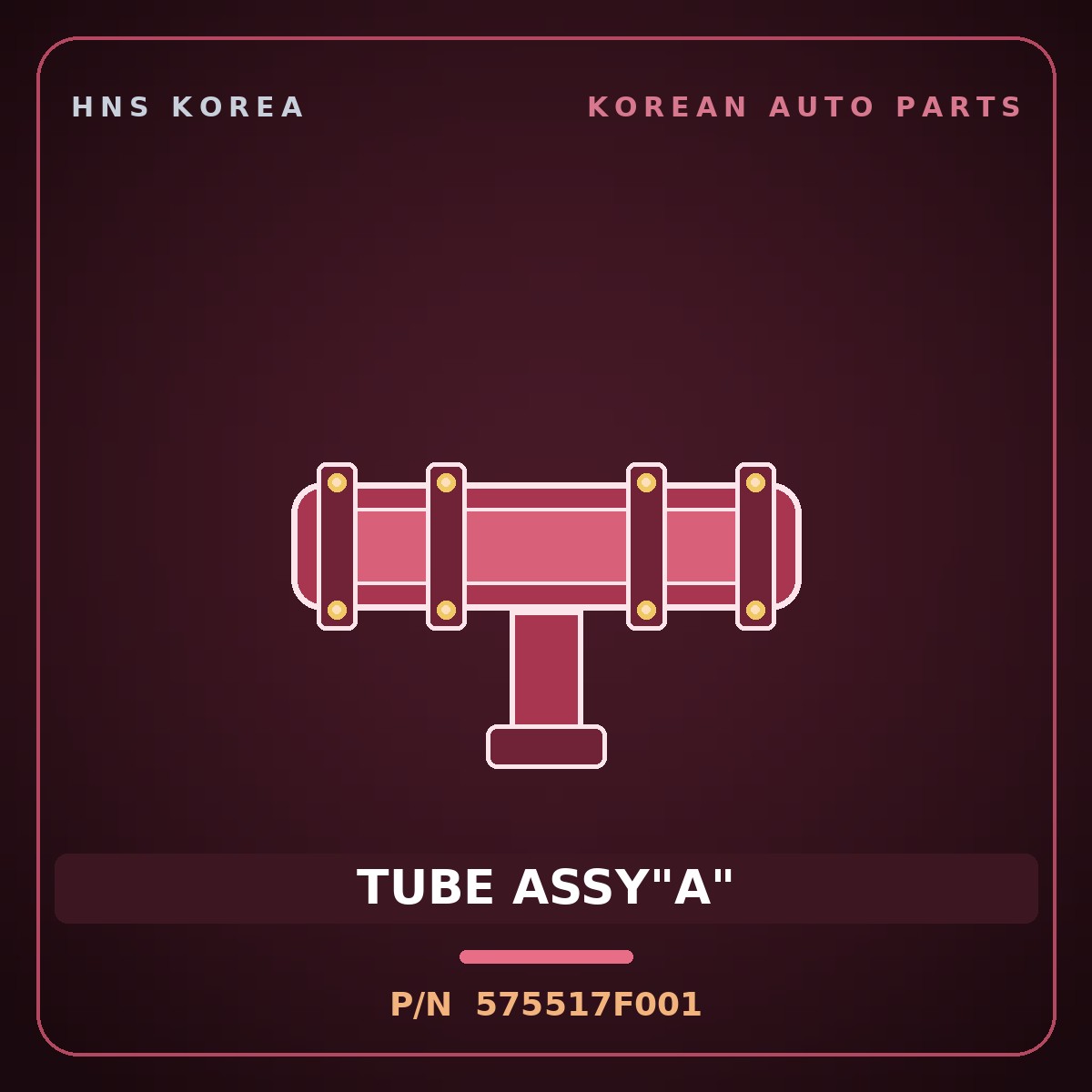 Genuine Mobis TUBE ASSY"A" 575517F001 for 23-Ton Truck 1998 HNS Parts Korea
