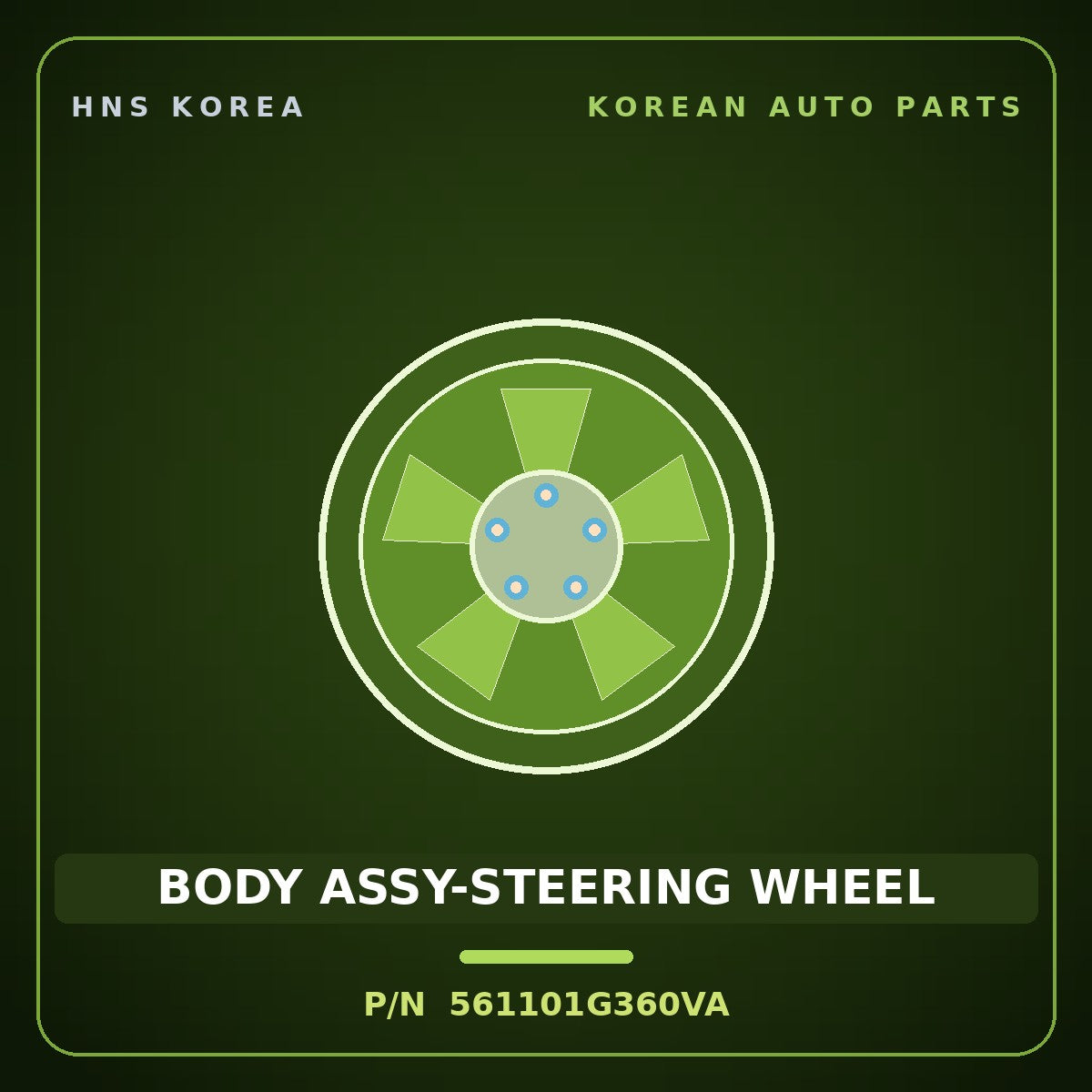 Genuine Mobis BODY ASSY-STEERING WHEEL 561101G360VA for Pride 2005 HNS Parts Korea