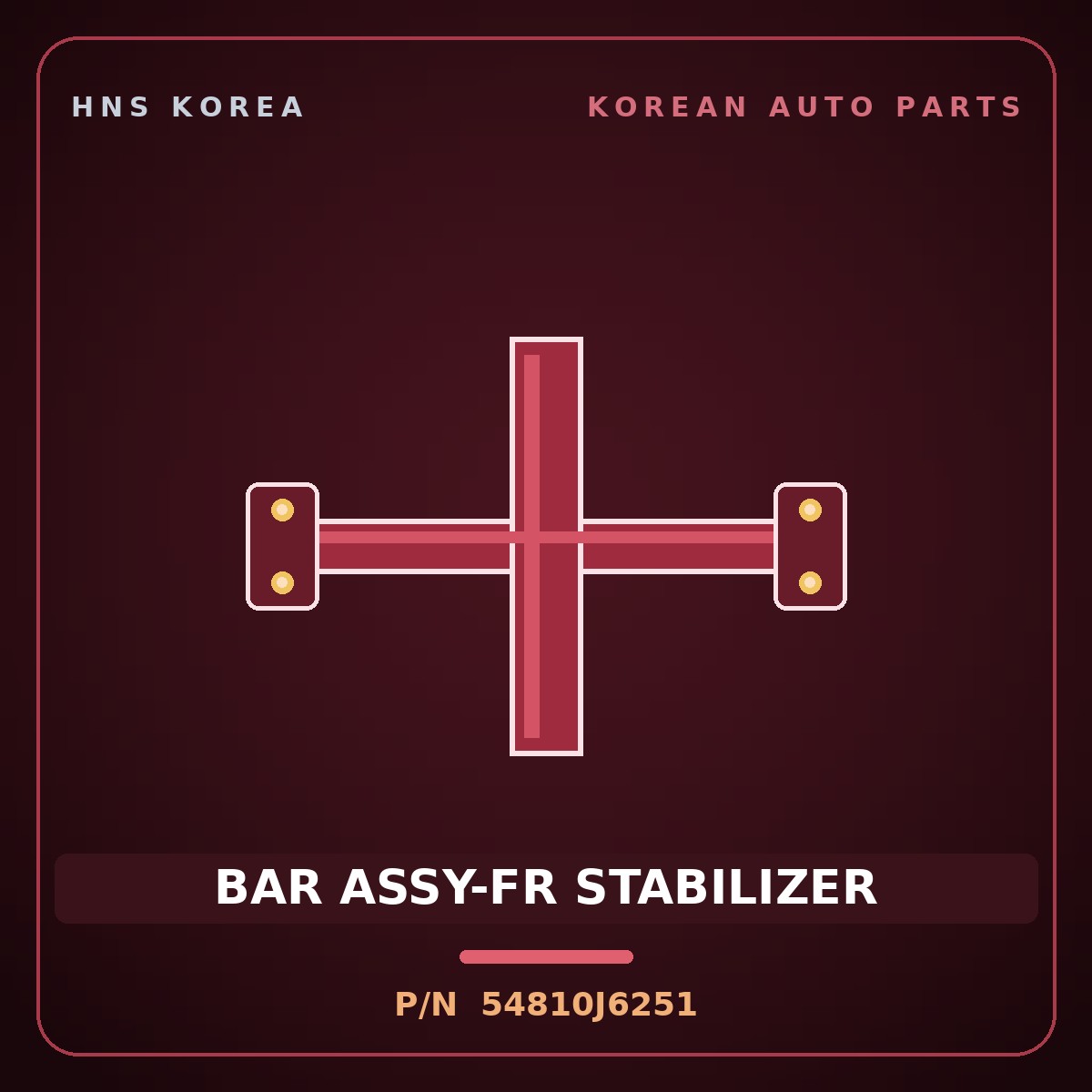 Genuine Mobis BAR ASSY-FR STABILIZER 54810J6251 for K9 2021 HNS Parts Korea