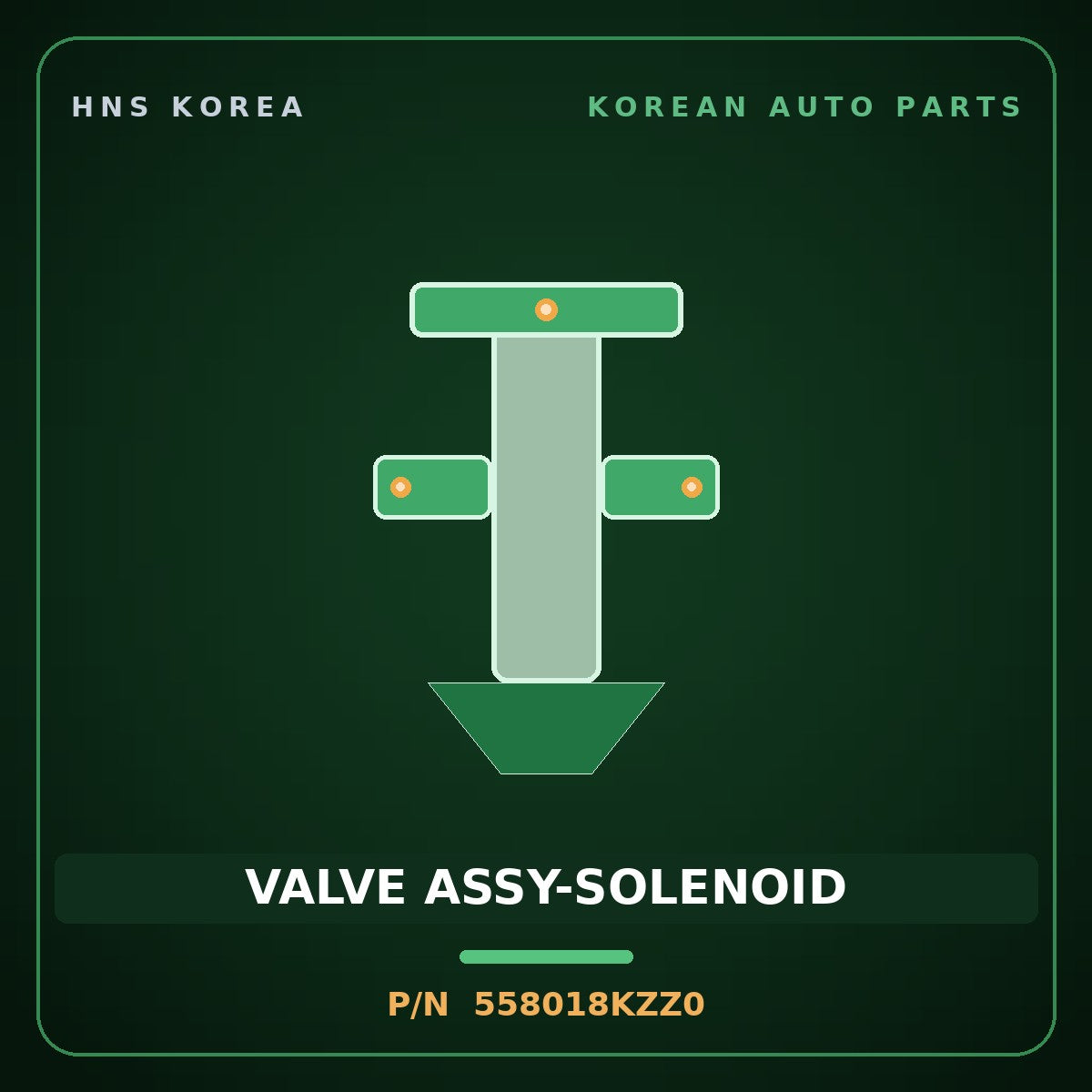 Genuine Mobis VALVE ASSY-SOLENOID 558018KZZ0 for Aero City 2008 HNS Parts Korea