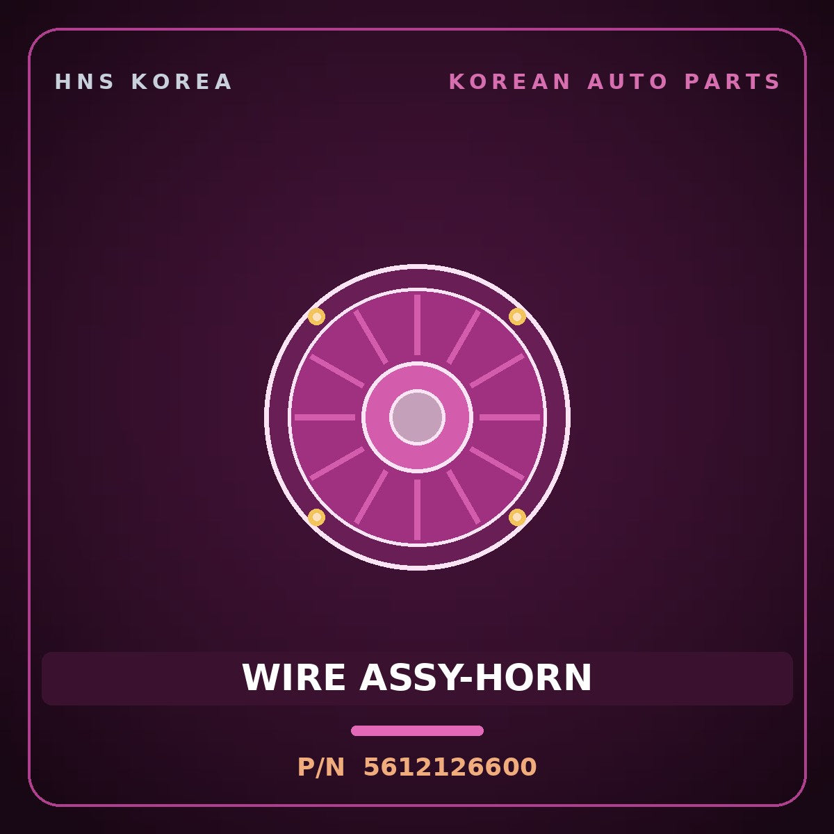 Genuine Mobis WIRE ASSY-HORN 5612126600 for Santa Fe 2000 HNS Parts Korea