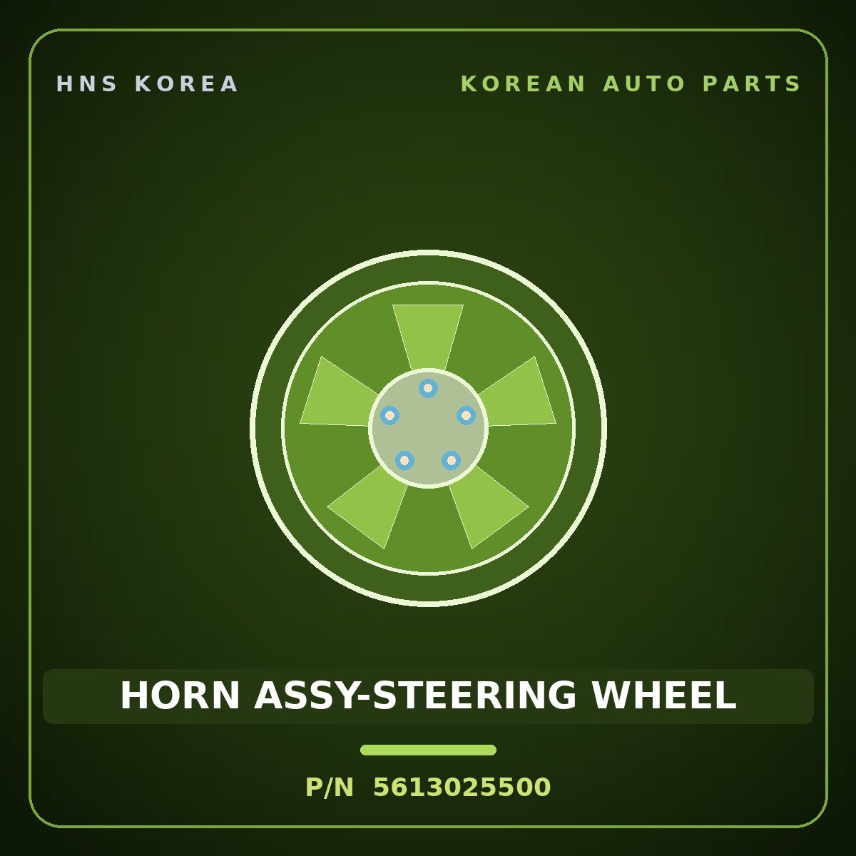Genuine Mobis HORN ASSY-STEERING WHEEL 5613025500 for Verna 2000 HNS Parts Korea
