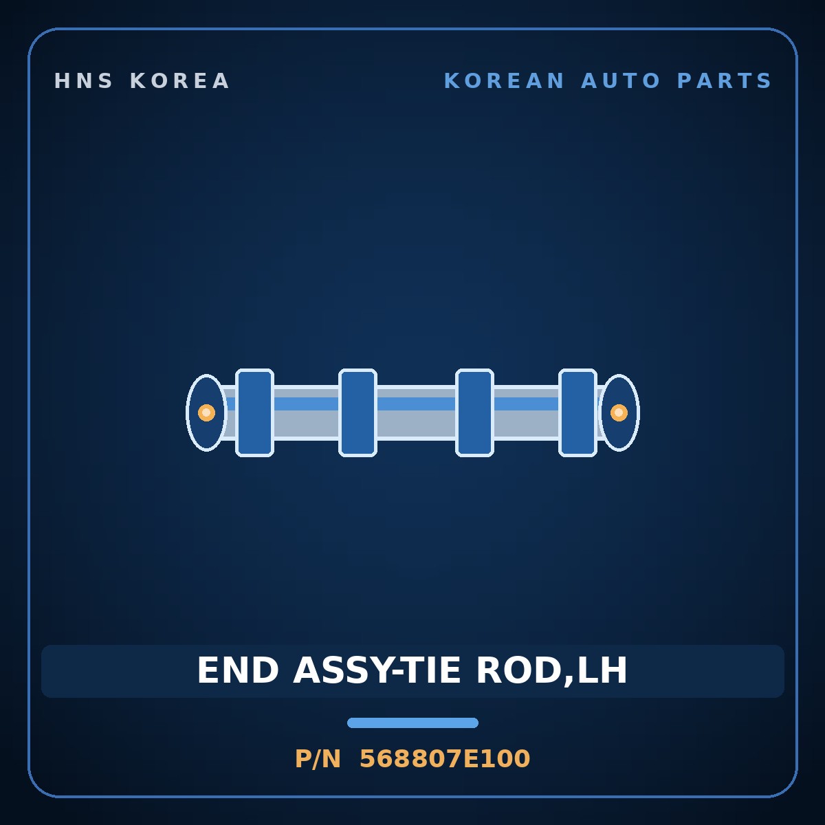 Genuine Mobis END ASSY-TIE ROD,LH 568807E100 for Mega Truck 2004 HNS Parts Korea