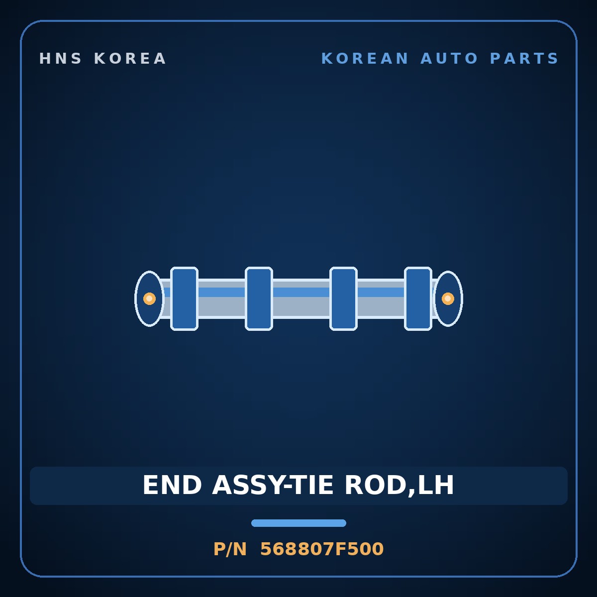 Genuine Mobis END ASSY-TIE ROD,LH 568807F500 for 23-Ton Truck 2000 HNS Parts Korea