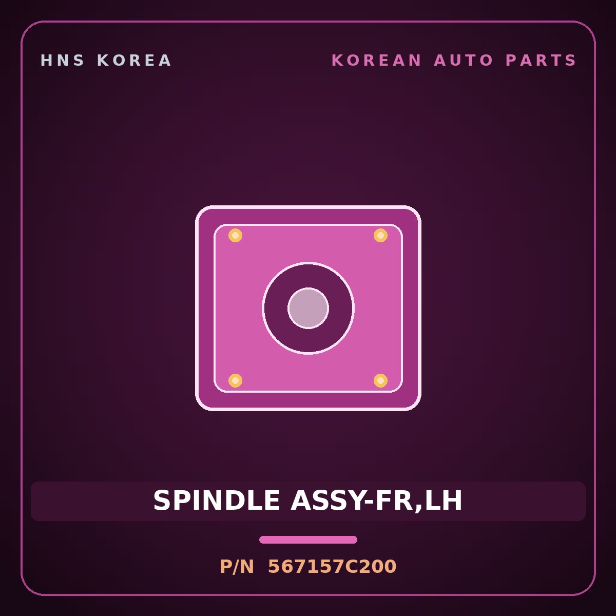 Genuine Mobis SPINDLE ASSY-FR,LH 567157C200 for Power Truck 2004 HNS Parts Korea