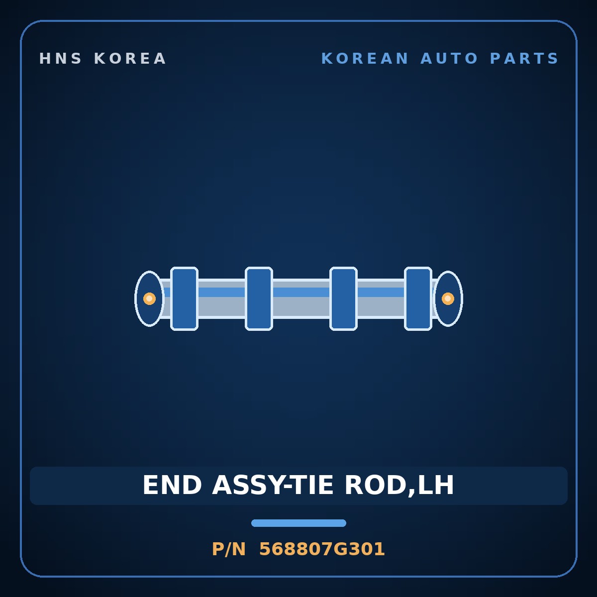 Genuine Mobis END ASSY-TIE ROD,LH 568807G301 for Power Truck 2004 HNS Parts Korea