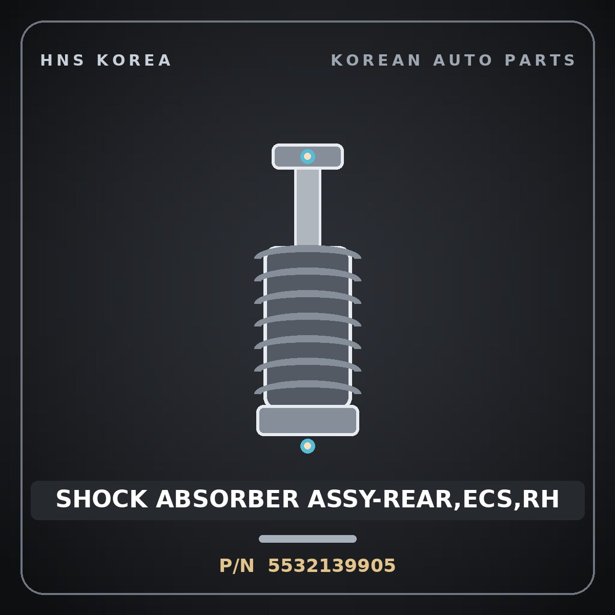 Genuine Mobis SHOCK ABSORBER ASSY-REAR,ECS,RH 5532139905 for Grandeur 1999 HNS Parts Korea