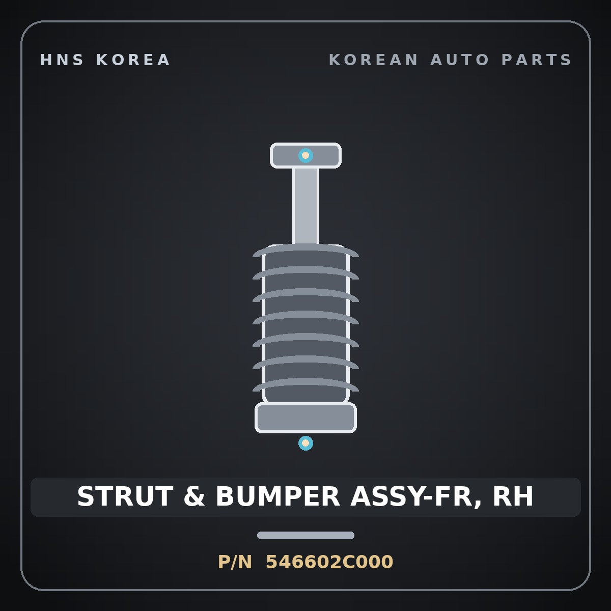 Genuine Mobis STRUT & BUMPER ASSY-FR, RH 546602C000 for Tuscani 2006 HNS Parts Korea