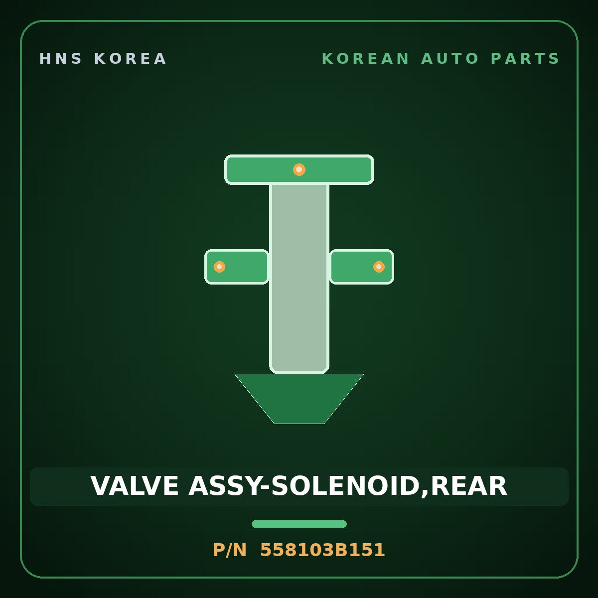Genuine Mobis VALVE ASSY-SOLENOID,REAR 558103B151 for Equus 2001 HNS Parts Korea