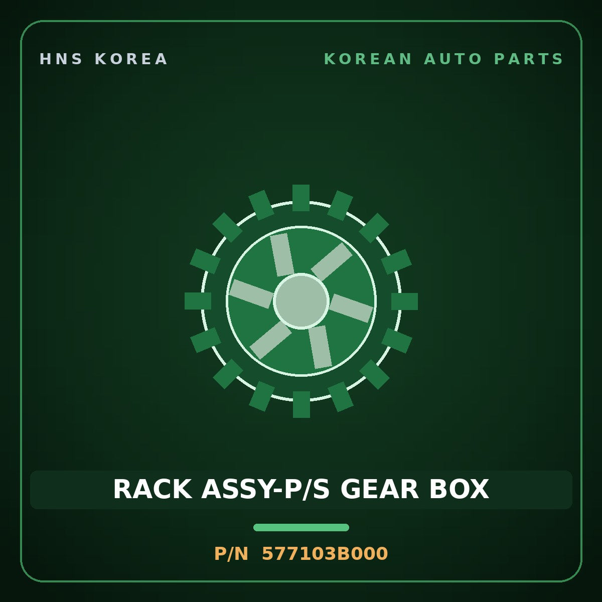 Genuine Mobis RACK ASSY-P/S GEAR BOX 577103B000 for Equus 1999 HNS Parts Korea