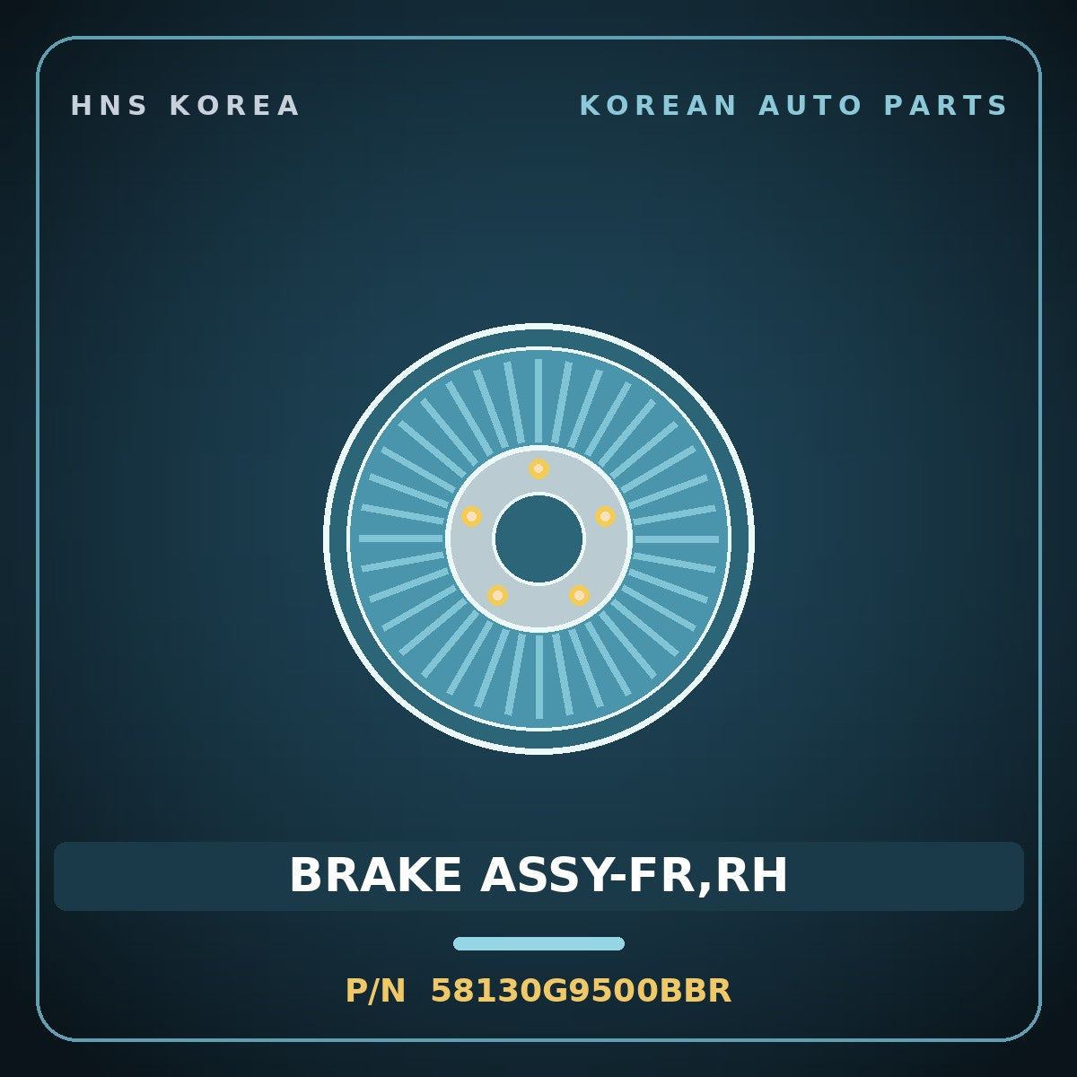 Genuine Mobis BRAKE ASSY-FR,RH 58130G9500BBR for G70 2023 HNS Parts Korea