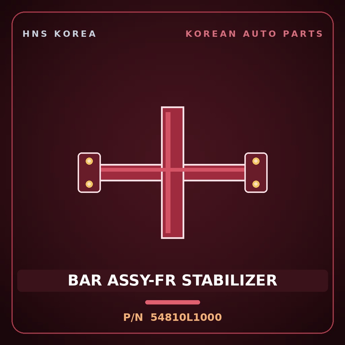 Genuine Mobis BAR ASSY-FR STABILIZER 54810L1000 for K5 2019 HNS Parts Korea
