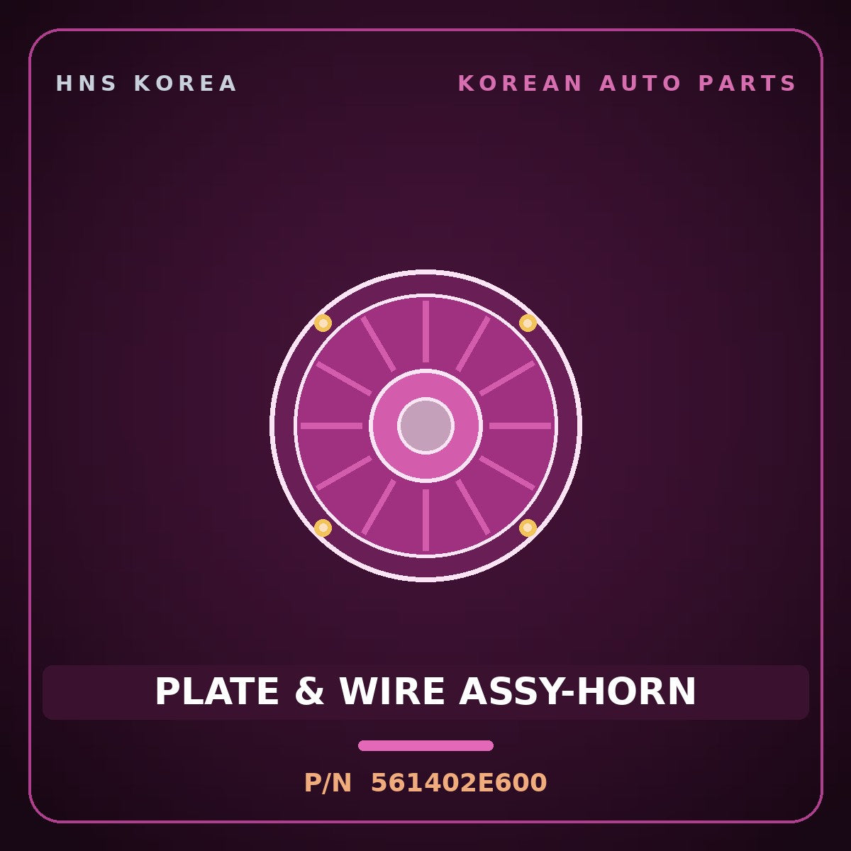 Genuine Mobis PLATE & WIRE ASSY-HORN 561402E600 for Tucson 2004 HNS Parts Korea