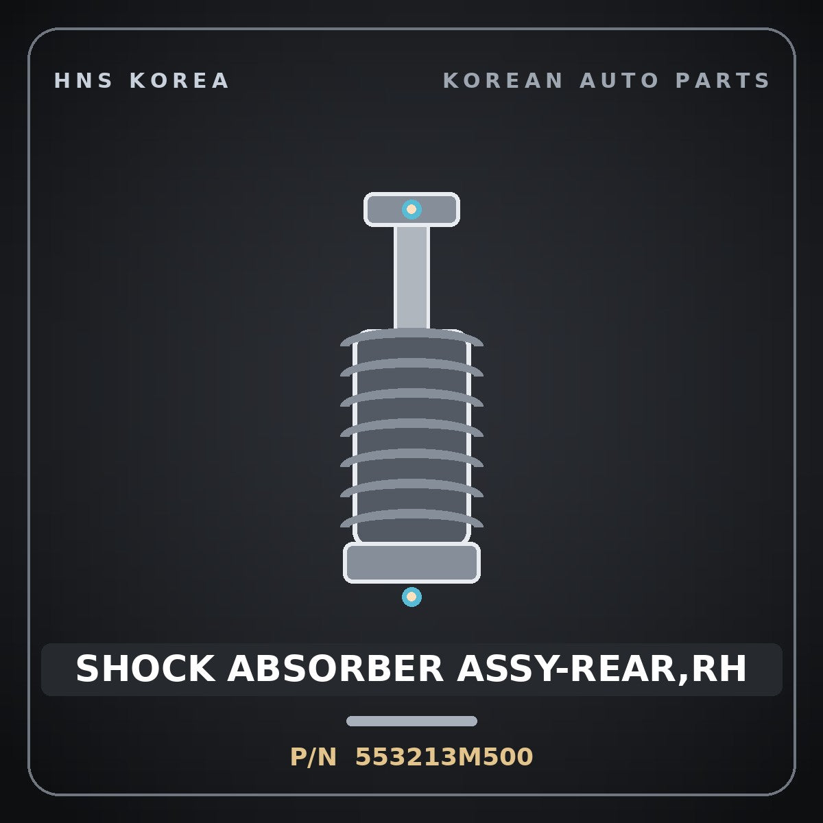 Genuine Mobis SHOCK ABSORBER ASSY-REAR,RH 553213M500 for Genesis 2007 HNS Parts Korea