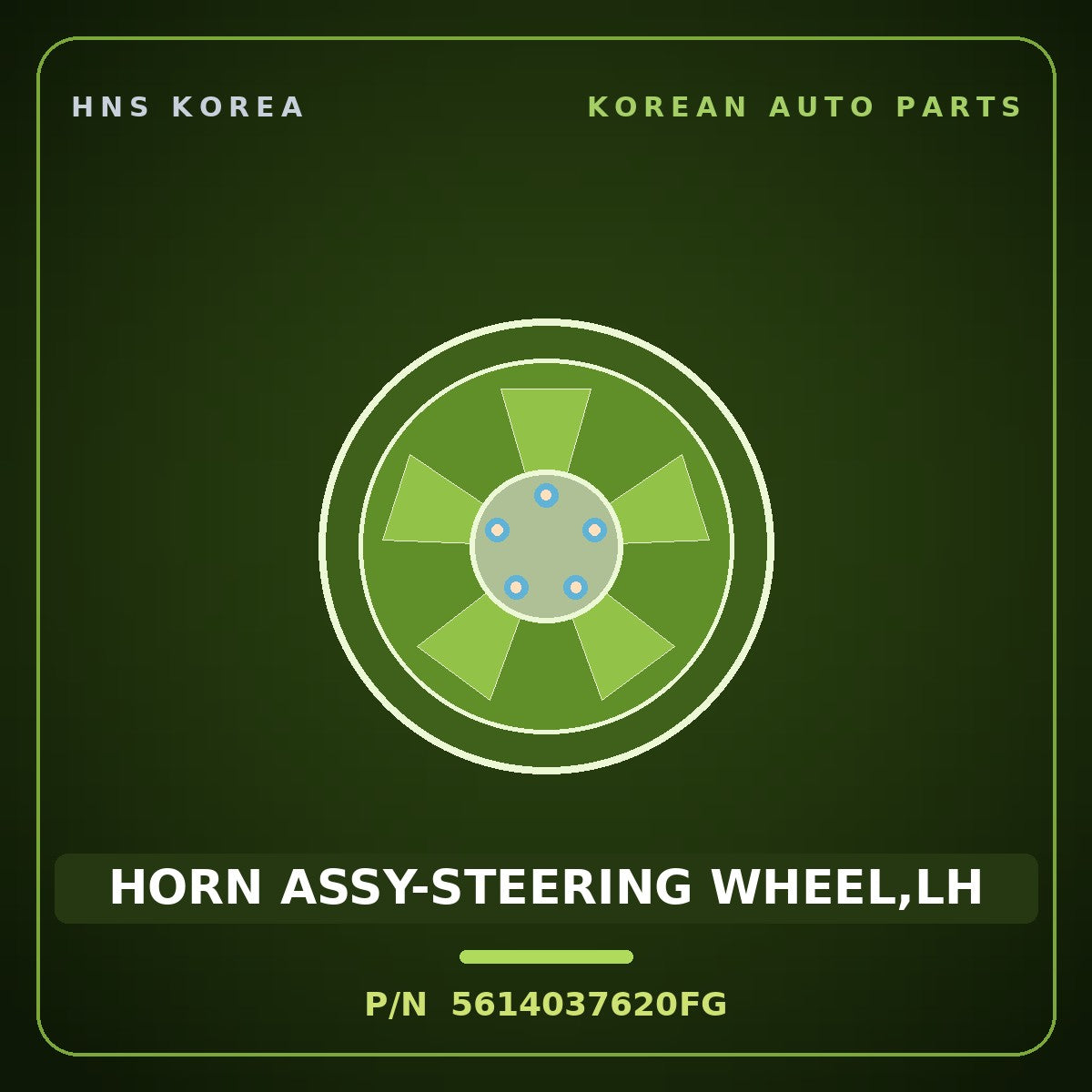 Genuine Mobis HORN ASSY-STEERING WHEEL,LH 5614037620FG for Dynasty 1992 HNS Parts Korea