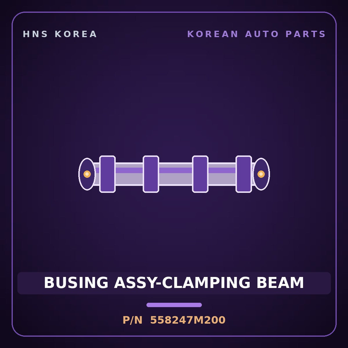 Genuine Mobis BUSING ASSY-CLAMPING BEAM 558247M200 for Trago 2006 HNS Parts Korea