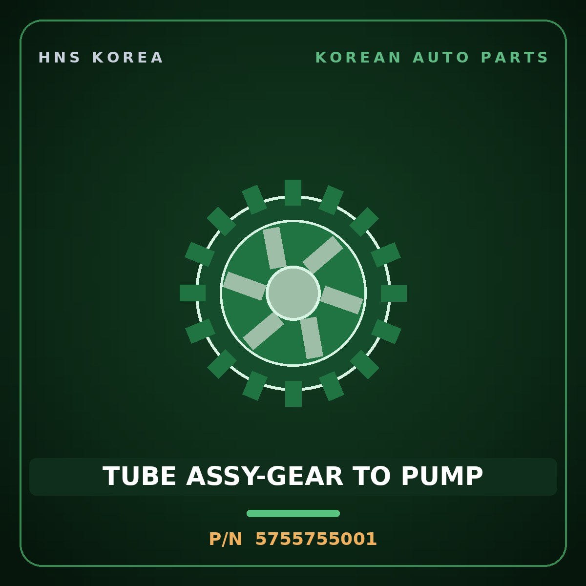 Genuine Mobis TUBE ASSY-GEAR TO PUMP 5755755001 for Aerotown 2004 HNS Parts Korea