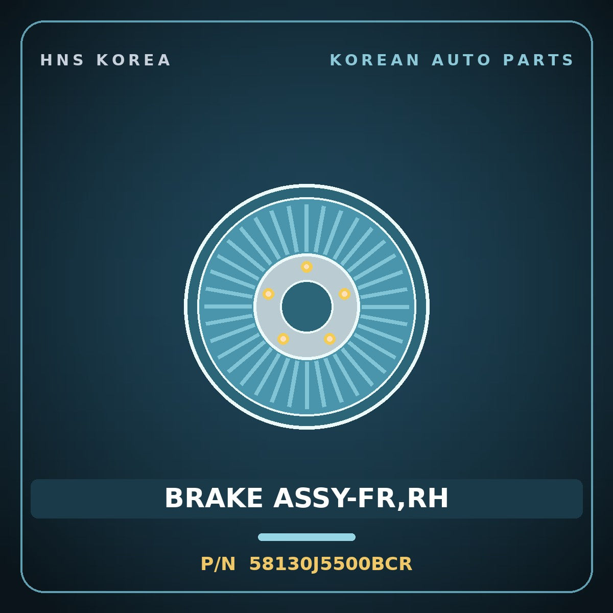 Genuine Mobis BRAKE ASSY-FR,RH 58130J5500BCR for Stinger 2017 HNS Parts Korea