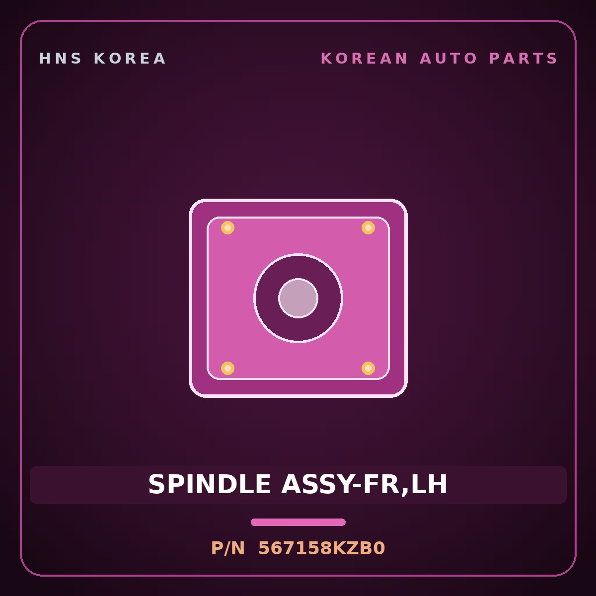 Genuine Mobis SPINDLE ASSY-FR,LH 567158KZB0 for Aero City 2008 HNS Parts Korea