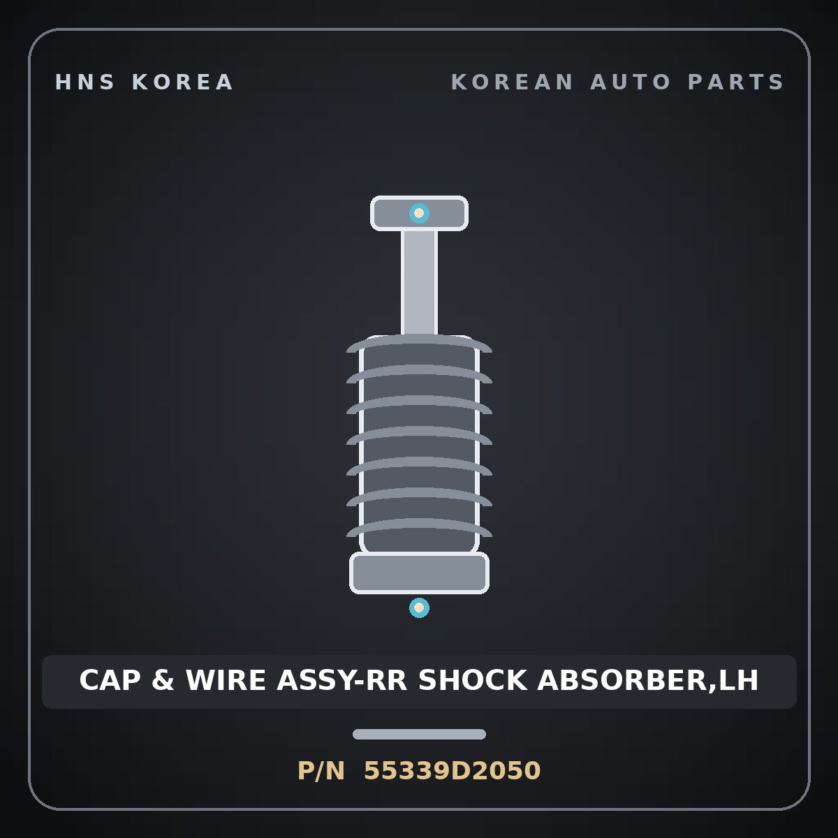 Genuine Mobis CAP & WIRE ASSY-RR SHOCK ABSORBER,LH 55339D2050 for G90 2016 HNS Parts Korea