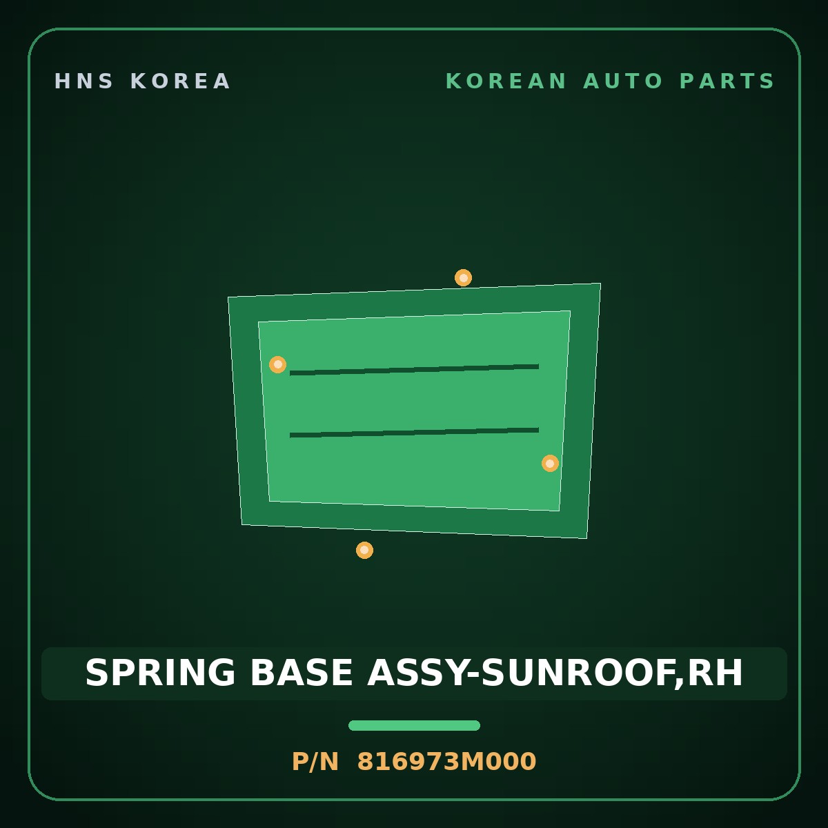 Genuine Mobis SPRING BASE ASSY-SUNROOF,RH 816973M000 for Equus 2007 HNS Parts Korea