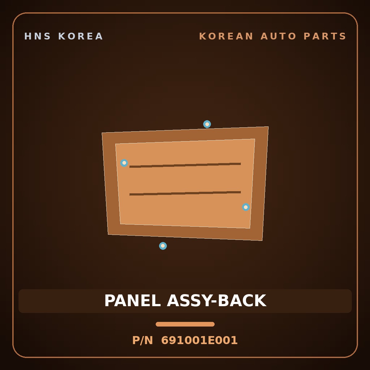 Genuine Mobis PANEL ASSY-BACK 691001E001 for Verna 2006 HNS Parts Korea