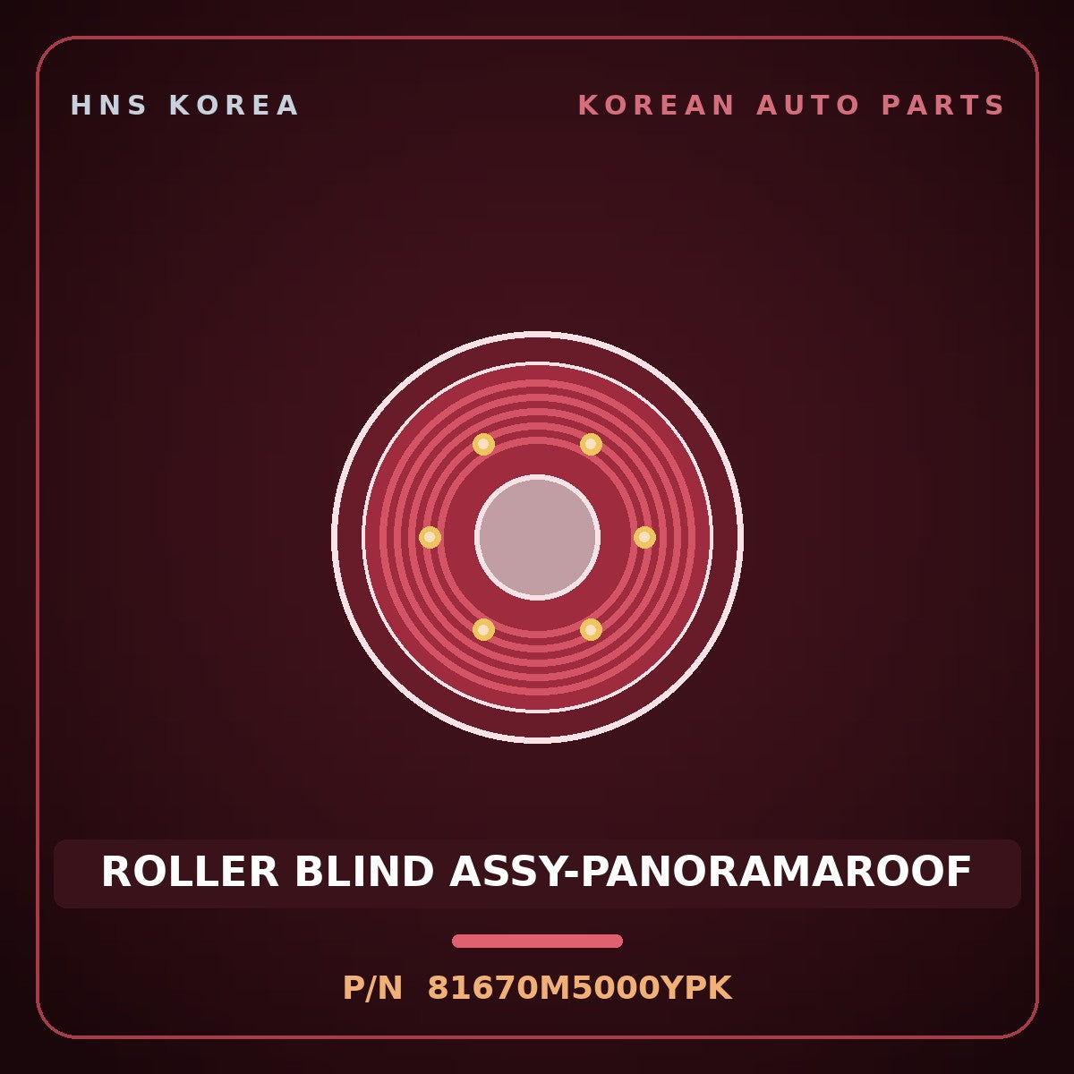 Genuine Mobis ROLLER BLIND ASSY-PANORAMAROOF 81670M5000YPK for Nexo 2018 HNS Parts Korea