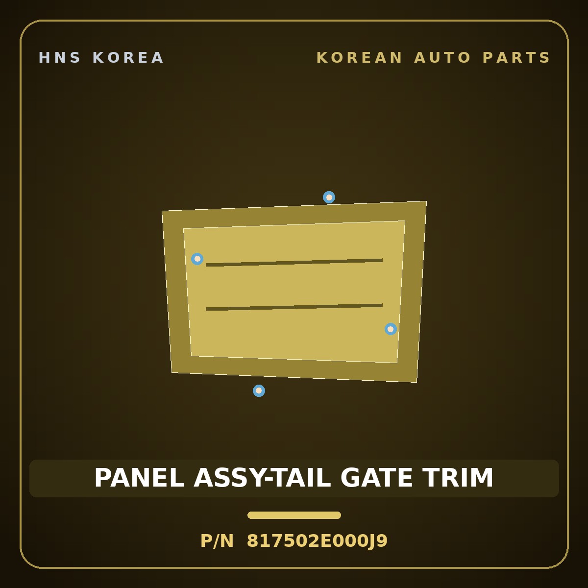Genuine Mobis PANEL ASSY-TAIL GATE TRIM 817502E000J9 for Tucson 2004 HNS Parts Korea