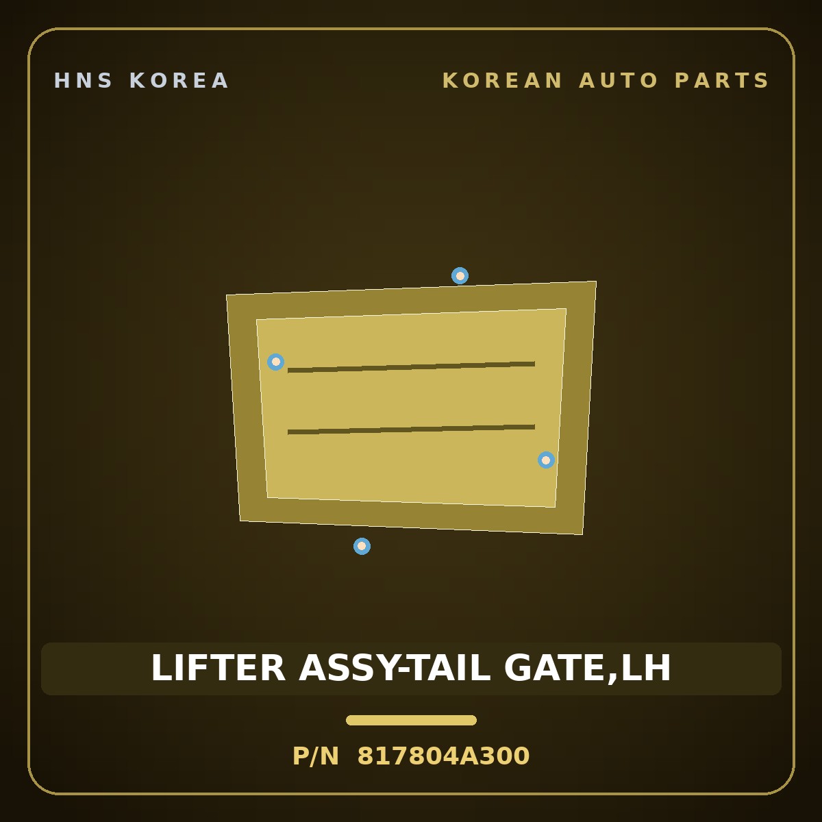Genuine Mobis LIFTER ASSY-TAIL GATE,LH 817804A300 for Grand Starex 1997 HNS Parts Korea