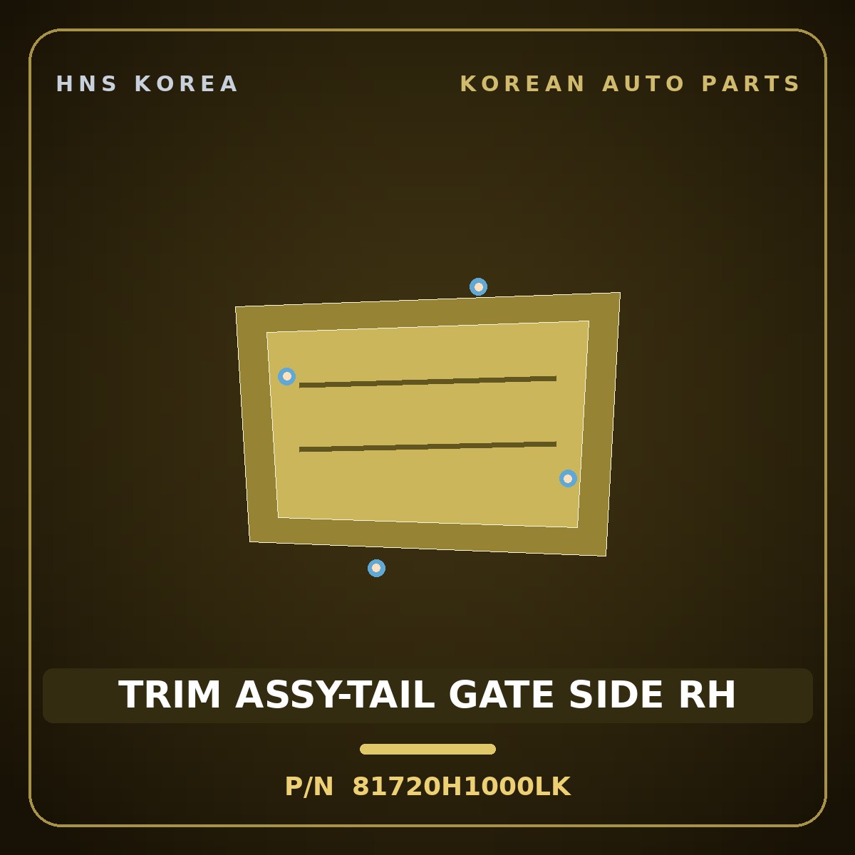 Genuine Mobis TRIM ASSY-TAIL GATE SIDE RH 81720H1000LK for Terracan 2000 HNS Parts Korea
