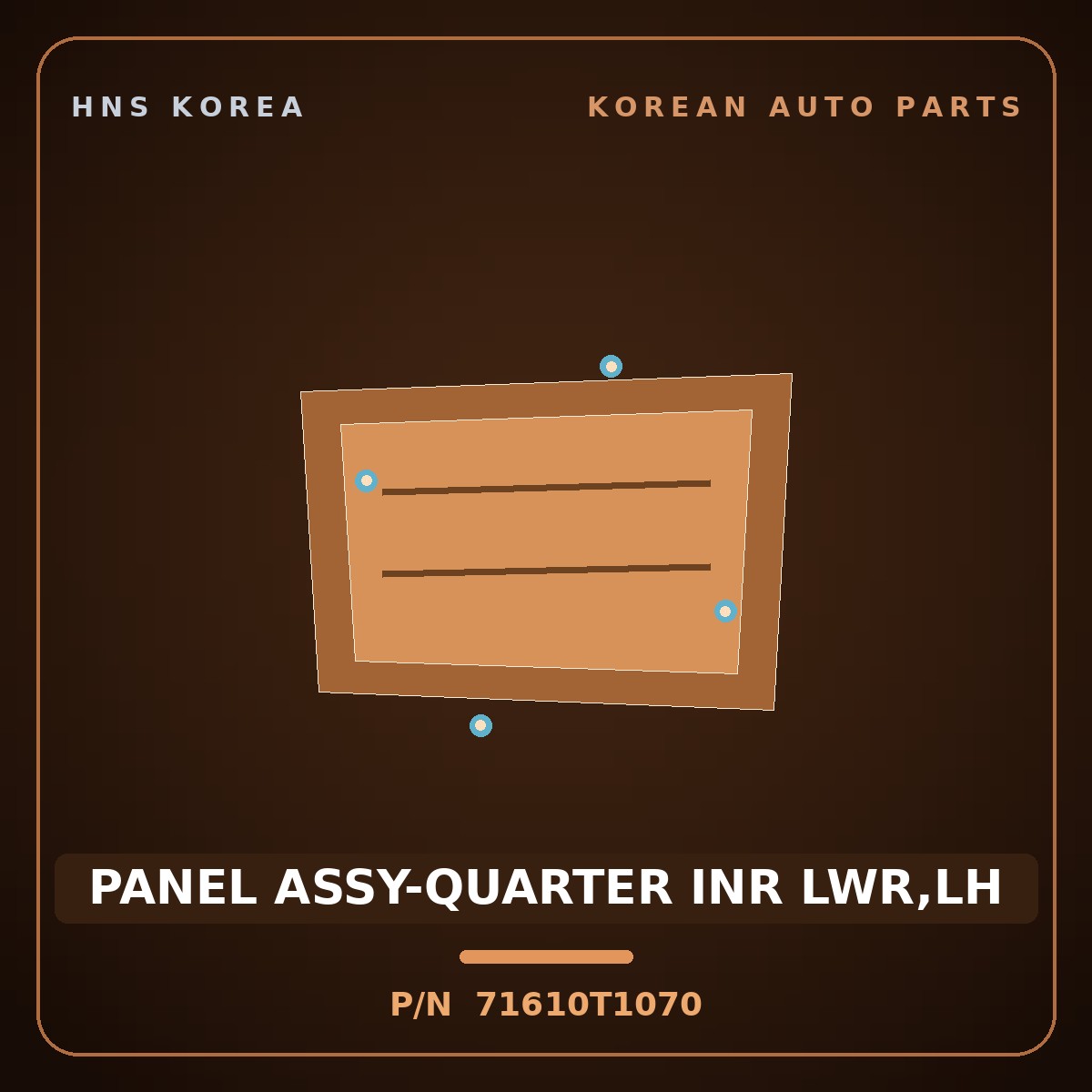 Genuine Mobis PANEL ASSY-QUARTER INR LWR,LH 71610T1070 for G80 2020 HNS Parts Korea