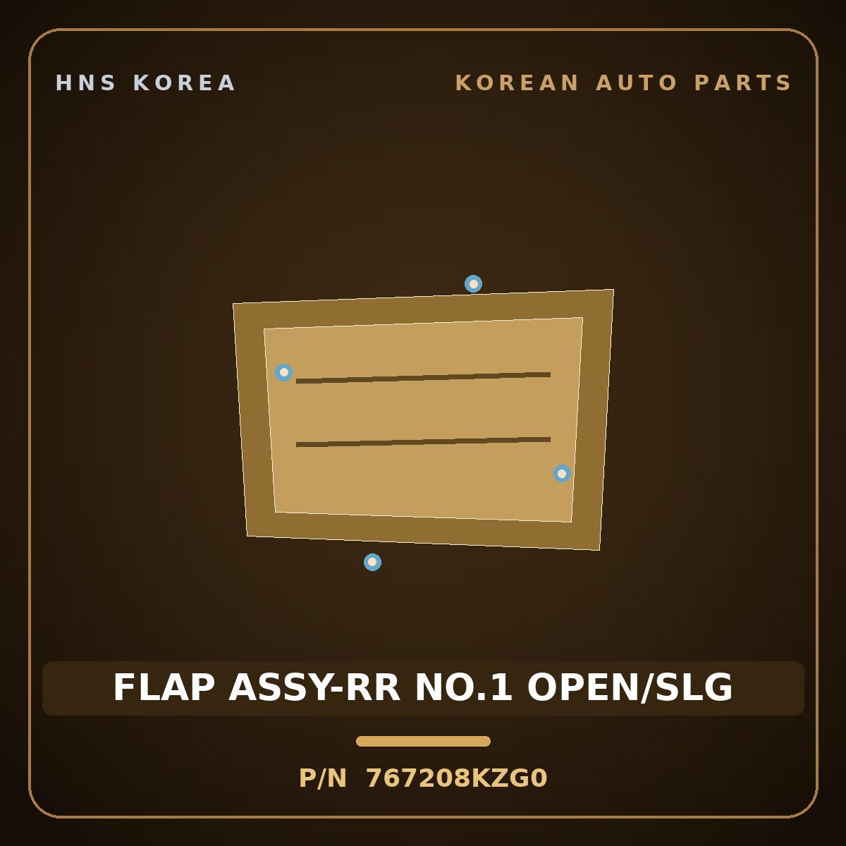 Genuine Mobis FLAP ASSY-RR NO.1 OPEN/SLG 767208KZG0 for Aero City 2008 HNS Parts Korea