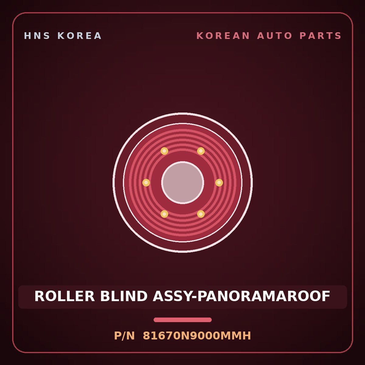 Genuine Mobis ROLLER BLIND ASSY-PANORAMAROOF 81670N9000MMH for Tucson 2021 HNS Parts Korea
