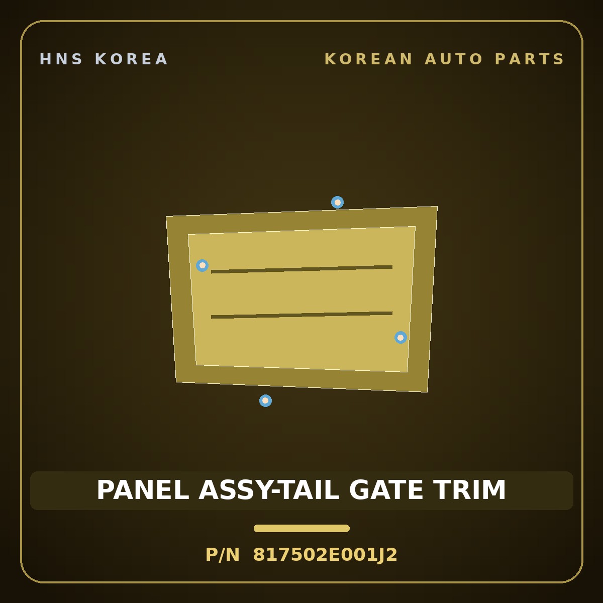 Genuine Mobis PANEL ASSY-TAIL GATE TRIM 817502E001J2 for Tucson 2004 HNS Parts Korea