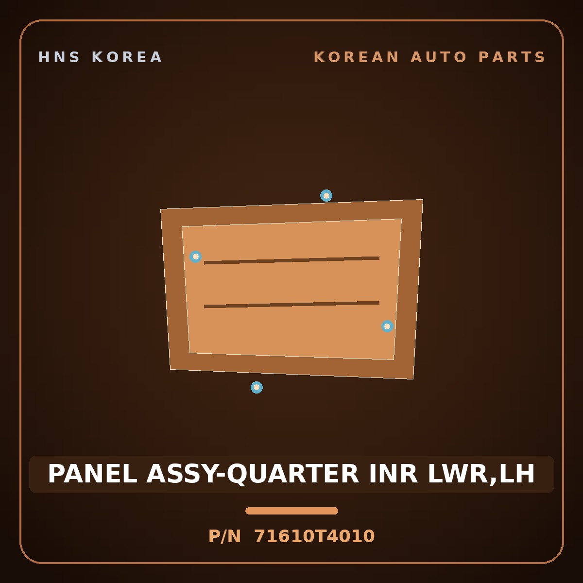 Genuine Mobis PANEL ASSY-QUARTER INR LWR,LH 71610T4010 for G90 2022 HNS Parts Korea